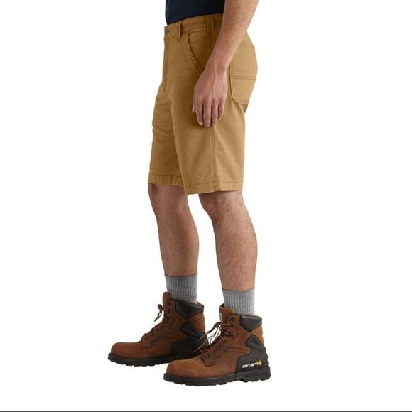 Carhartt Rugged Flex Rigby Work Shorts Relaxed Fit 31 X 10 Hickory Kakhi Cotton - Picture 12 of 13
